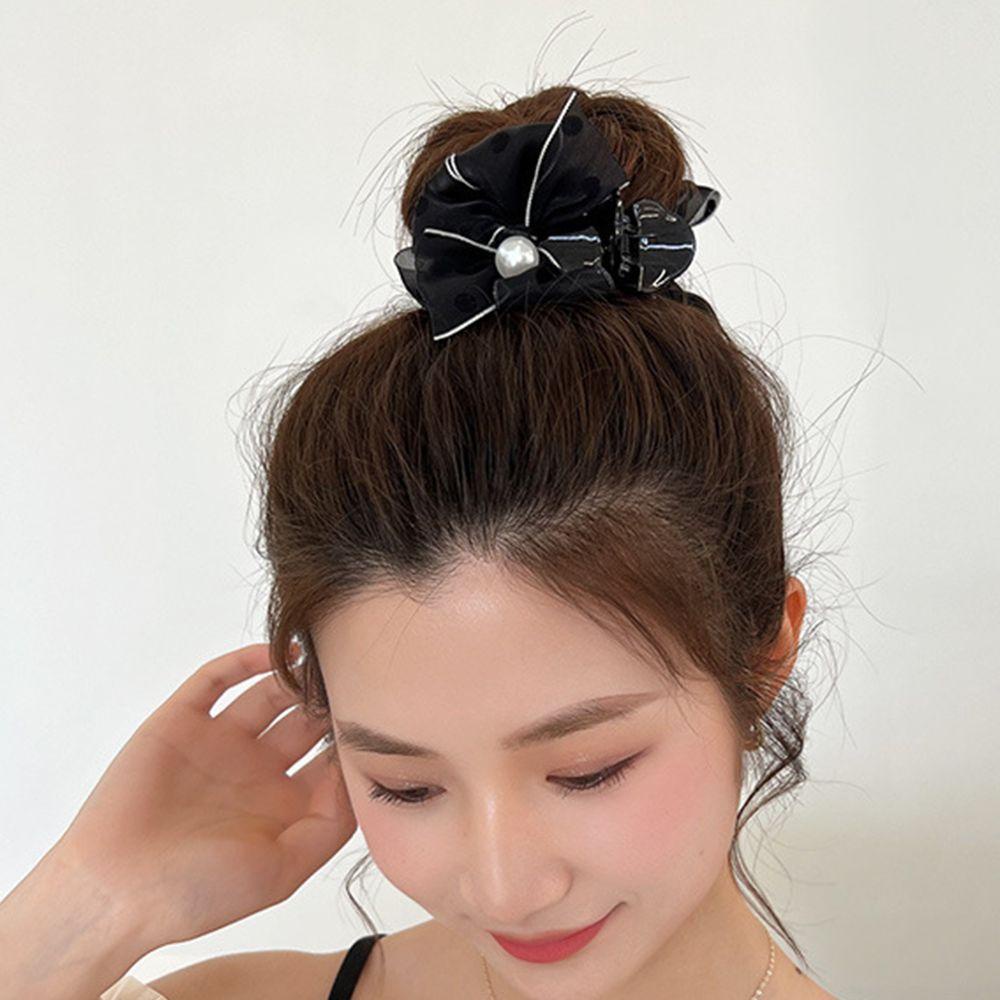NICKOLAS Kẹp Tóc Nơ Họa Tiết Chấm Bi Phong Cách Retro Thời Trang N2N