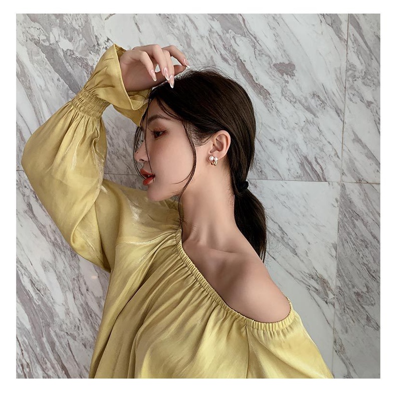 Khuyên tai bạc S925 đính ngọc trai giả thời trang sang trọng cho nữ