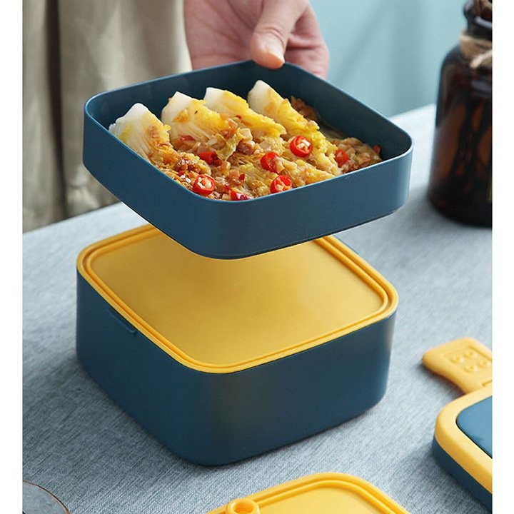 Bento Hộp đựng cơm 2 tầng 1000ml, nhỏ gọn đi học đi làm tiện lợi tại Hà Nội
