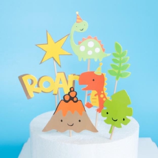 Topper trang trí bánh sinh nhật hình khủng long ROAR
