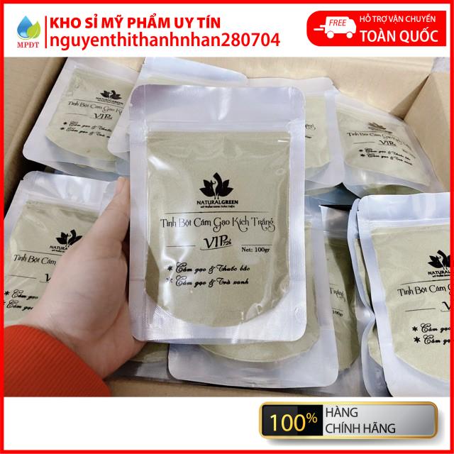 Gói 100gr tinh bột cám gạo trà xanh kích trắng,ủ trắng face & body chính hãng