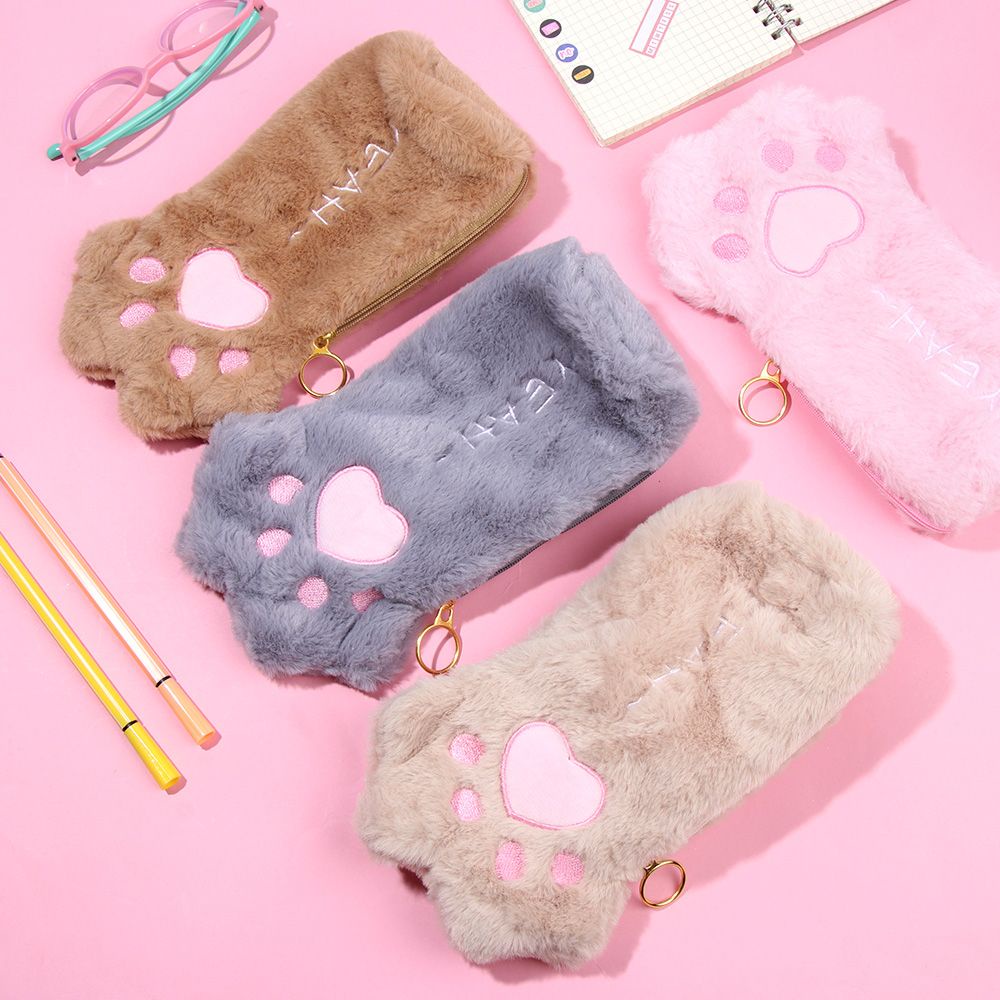 Túi đựng bút hình chân mèo nhồi bông dễ thương