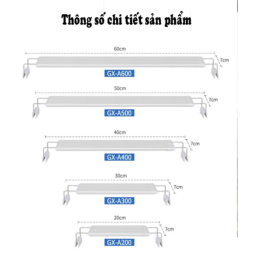 Đèn led máng WRGB đổi màu cho bể cá bể thủy sinh