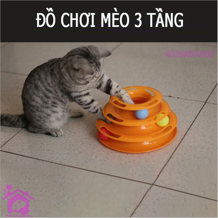 Đồ chơi mèo bóng 3 tầng - Phụ kiện thú cưng Hà Nội