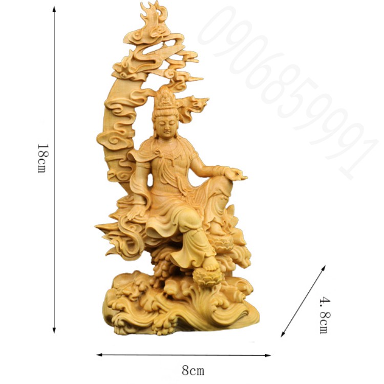 Tượng Thủy Nguyệt Quan Âm gỗ Hoàng Dương