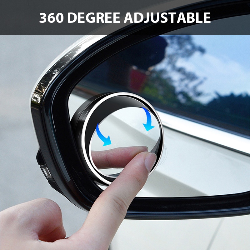 Gương chiếu hậu cầu lồi SEAMETAL xóa điểm mù xe hơi hình tròn góc rộng quan sát 360 độ không khung cao cấp