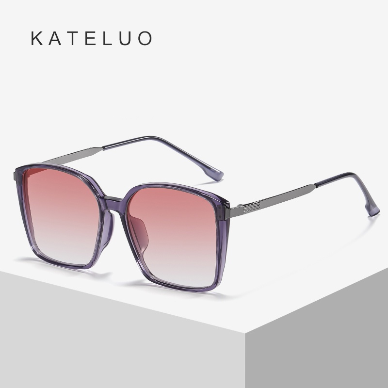 Kính mát KATELUO A0726 bằng TR90 gọng vuông phân cực siêu nhẹ cho nữ