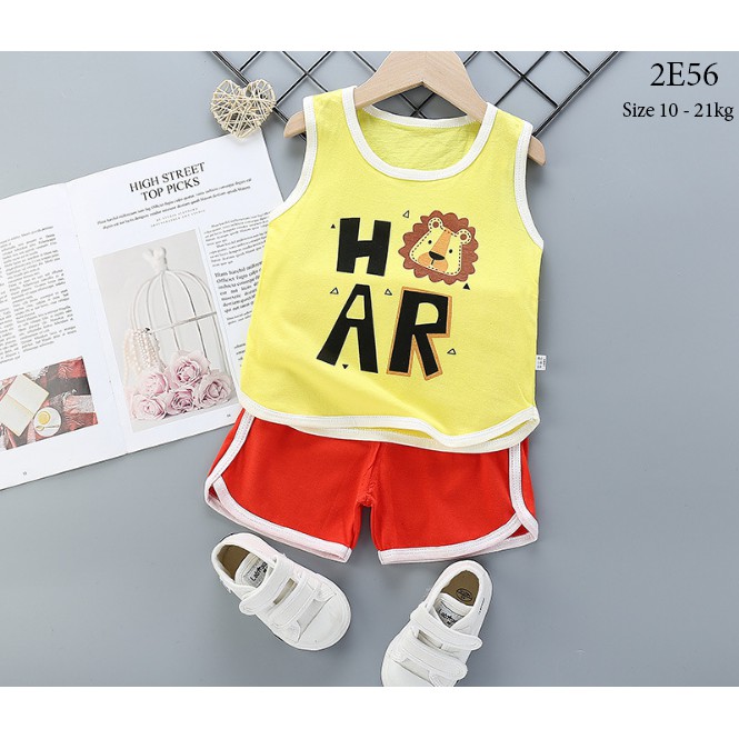 Set bộ quần áo ba lỗ cho bé trai bé gái (từ 1 - 8 tuổi) VEMZKIDS 6 mẫu hè