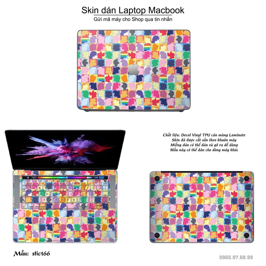 Skin dán Macbook mẫu Hoa văn sticker (đã cắt sẵn, inbox mã máy cho shop)