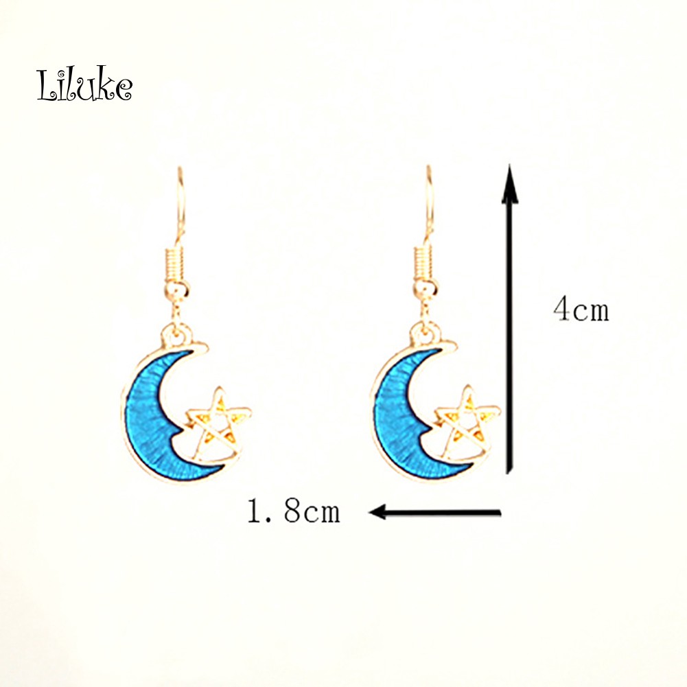 Đôi Khuyên Tai HìNh MặT Trăng Ngôi Sao ThờI Trang Cho Nữ