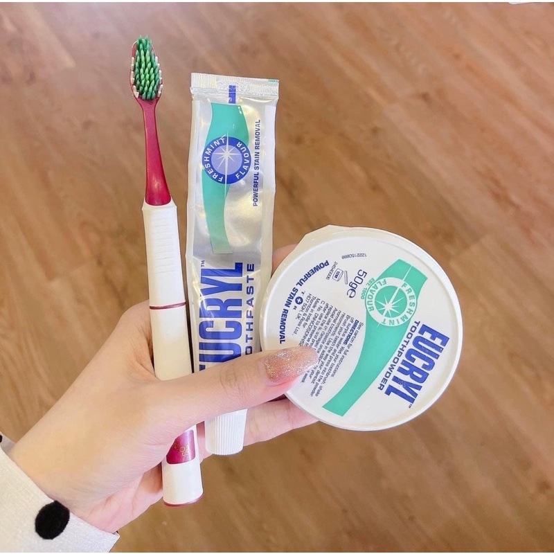 Kem đánh Răng/ Bột Đánh răng Eucryl FRESHMINT Trắng Sáng