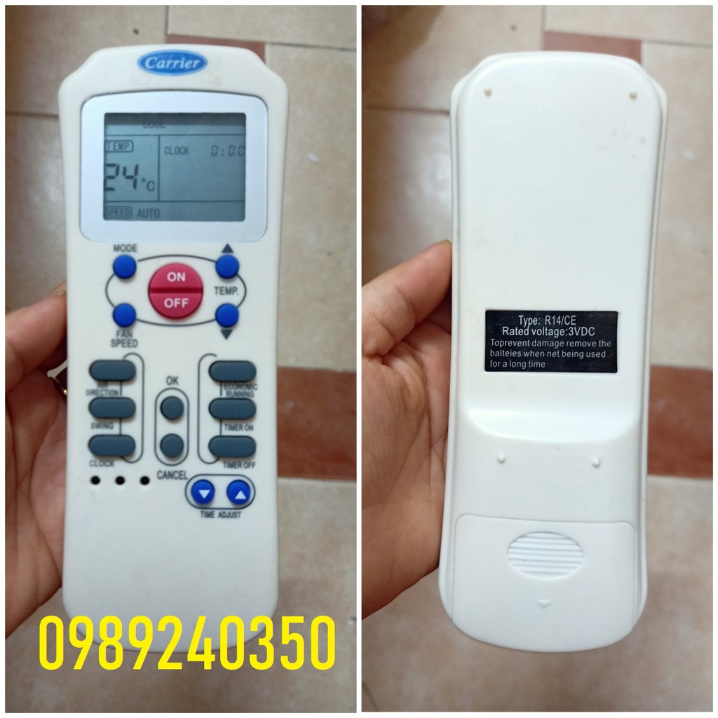 Điều khiển remote điều hòa máy lạnh Carrier