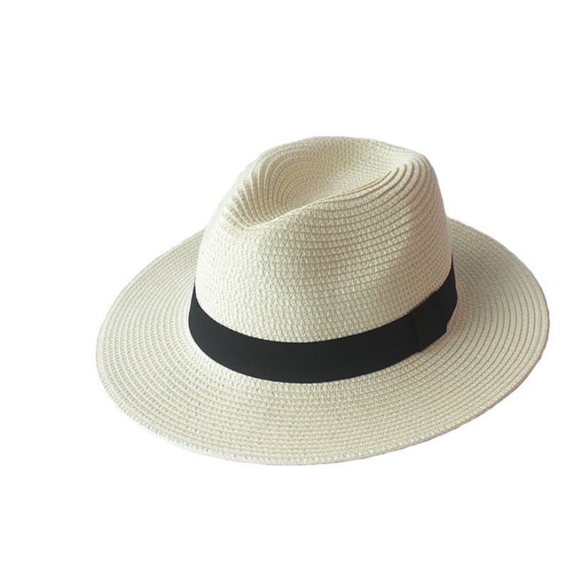 Mũ panama nam phong cách Hàn, nón phớt nam rộng vành thời trang màu trắng kem