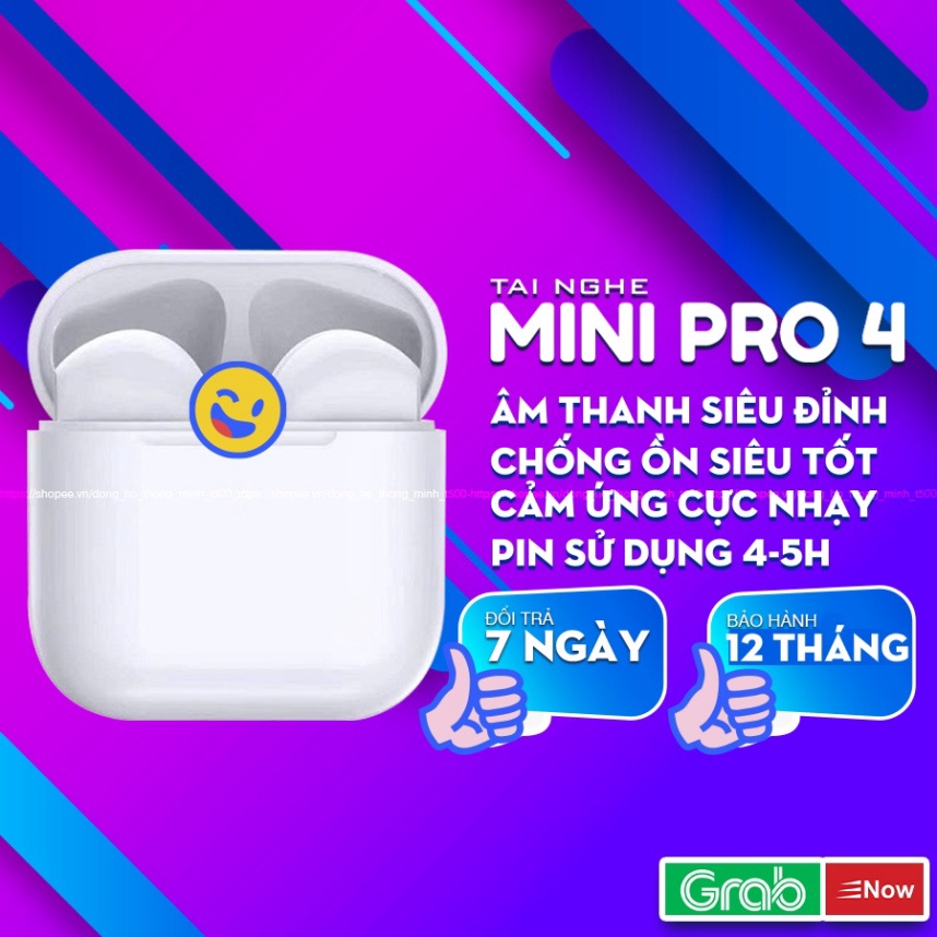 Tai nghe Bluetooth Pro 4 Bản PREMIUM|Đổi tên|Định vị|Âm thanh hay|Cảm ứng nhạy|Bảo hành Redminshop