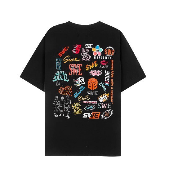 [Full tag] Áo Thun Tay Lỡ SWE Logos Tee Local Brand Chính Hãng Unisex Form Rộng Phong Cách Ulzzang Hàn Quốc