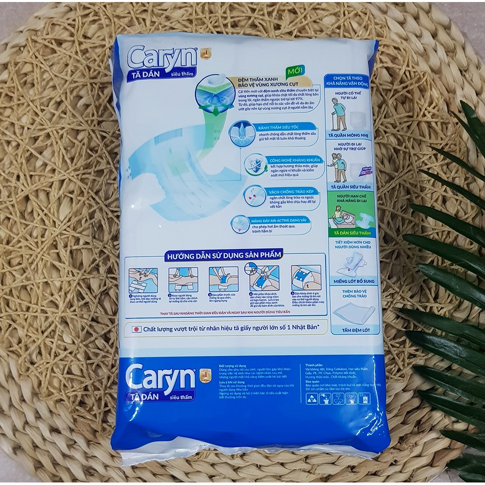 [Mã SKAMPUSH9 giảm 10% đơn 200K] Bịch 3 Miếng Tã Dán Caryn Cho Mẹ Sau Sinh Size M-L3