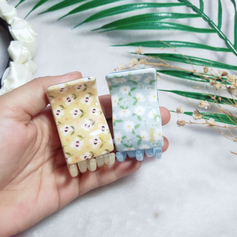 kẹp càng cua5 răng 3d bóng đẹp honey cao cấp 2 lớp chống gãy hình hoa nhí