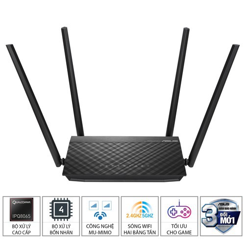 Router Wifi Asus RTAC1500UHP Băng Tần Kép router mạng MUMIMO Hàng Chính Hãng