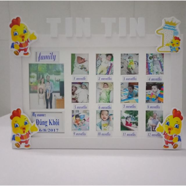 Combo khung hình và chibi trang trí thôi nôi cho bé