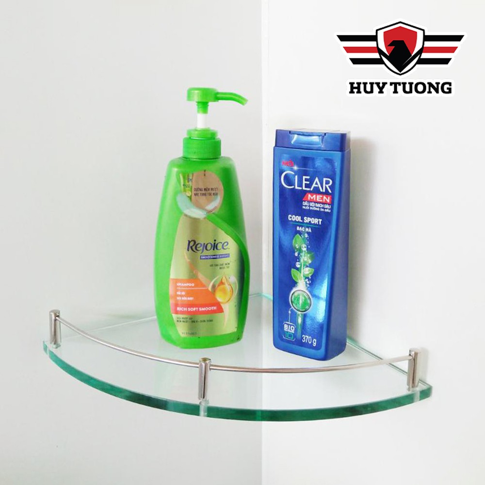 Kệ gương góc nhà tắm INOX CAO CẤP 🚚 FREESHIP 🚚 Kệ góc nhà tắm tam giác 1 tầng 25 x 25cm (kính cường lực 10mm)