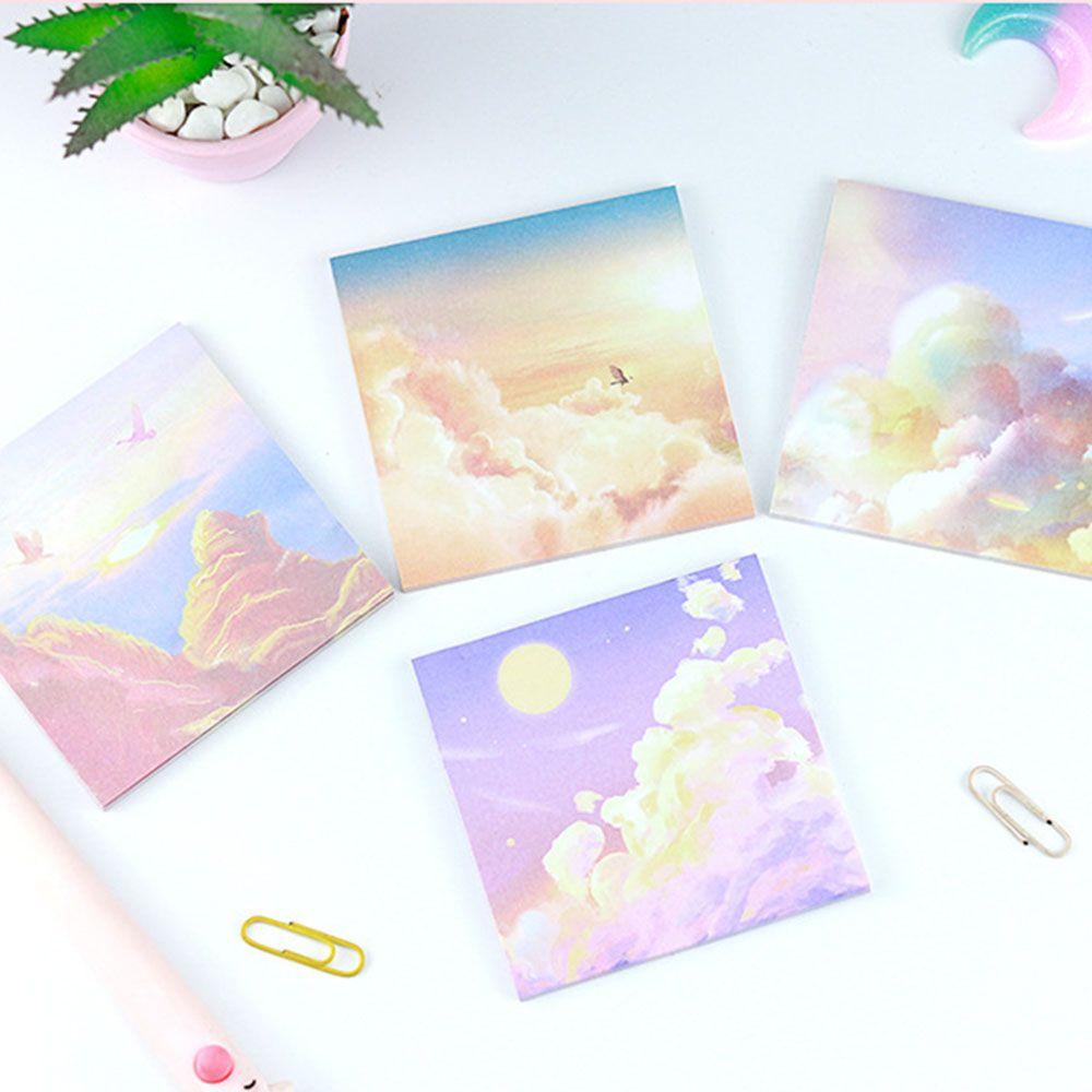 Giấy Ghi Chú Họa Tiết Phong Cảnh Độc Đáo Trang Trí Sổ Tay / Văn Phòng
