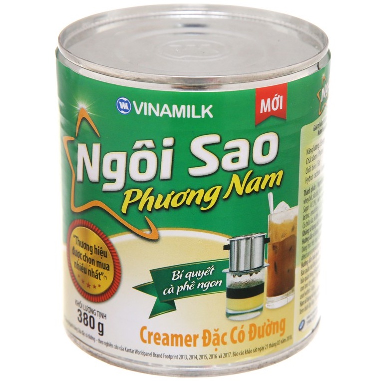 Sữa đặc Ngôi Sao Phương Nam xanh lá 380g (lon - hộp giấy)