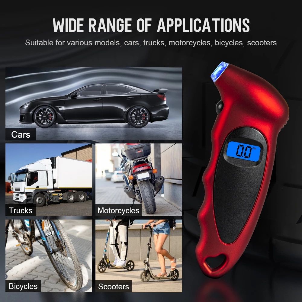 Đồng hồ đo áp suất bánh xe hơi kỹ thuật số độ chính xác cao