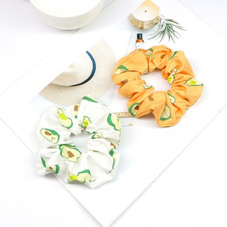Dây cột tóc vải scrunchies quả bơ