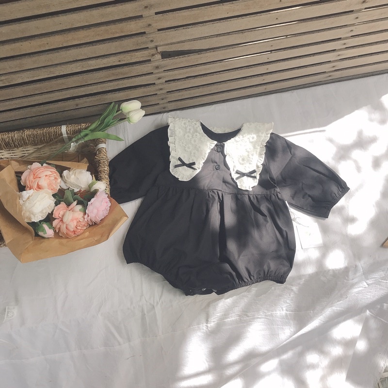 Suit dài tay phối cổ ren xinh xắn vải thô cho bé Tiệm Su Kids