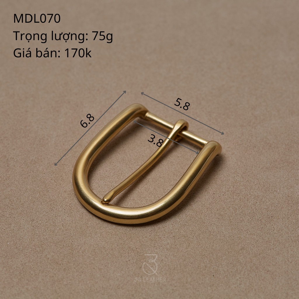 Mặt dây lưng Nam Nữ màu Vàng, mã MDL070, size 38mm, chất liệu đồng nguyên chất, mặt thắt lưng nam