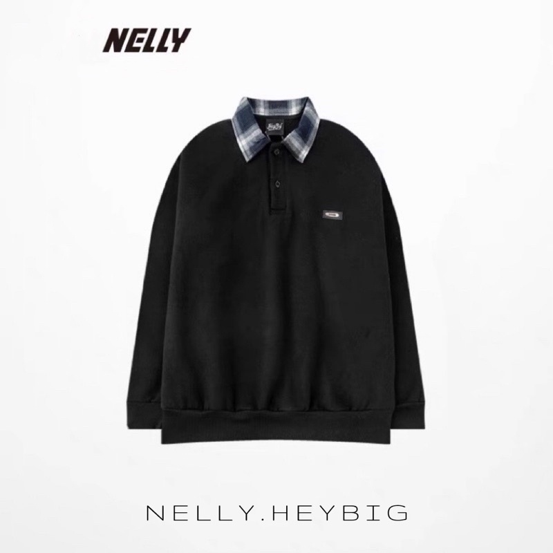 Áo polo tay dài  Nelly Heybig form rộng dành cho nam và nữ 69