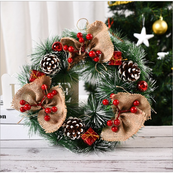 VÒNG NOEL, MERRY CHRISTMAS trang trí treo tường, treo cửa- Vòng hoa Giáng Sinh cây thông