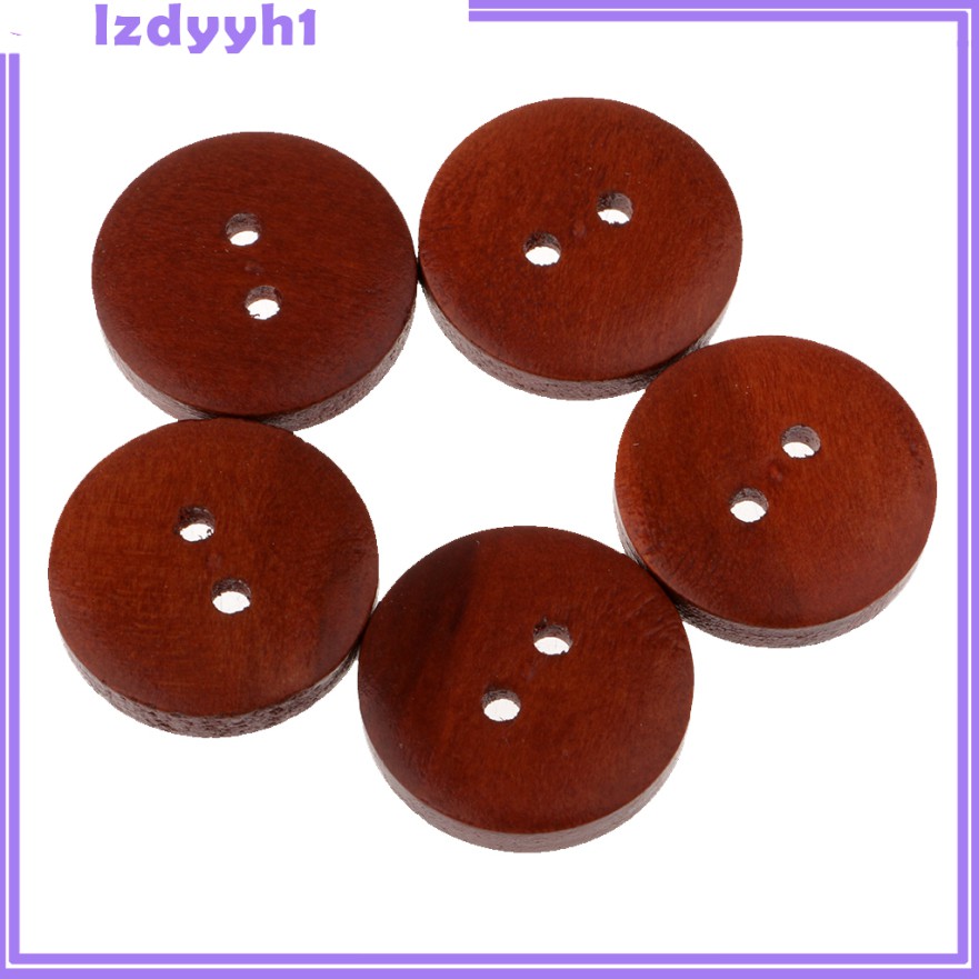 Set 20 Nút Gỗ 2 Lỗ 20mm Dùng Trang Trí Quần Áo Phong Cách Vintage
