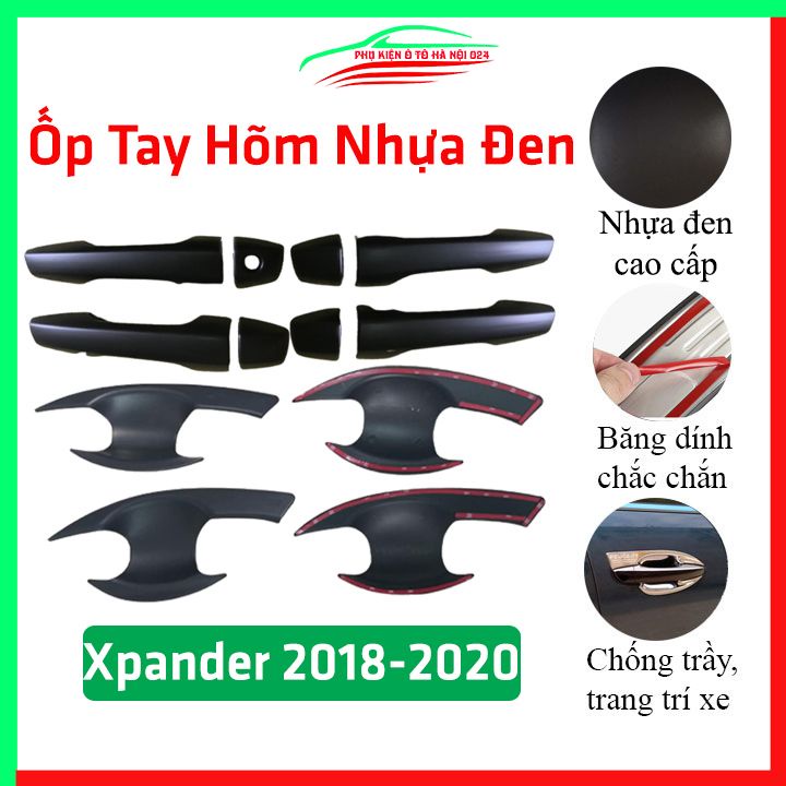 Ốp tay hõm nhựa đen Xpander 2018-2020 sáng bóng chống trầy bảo vệ cửa xe ô tô