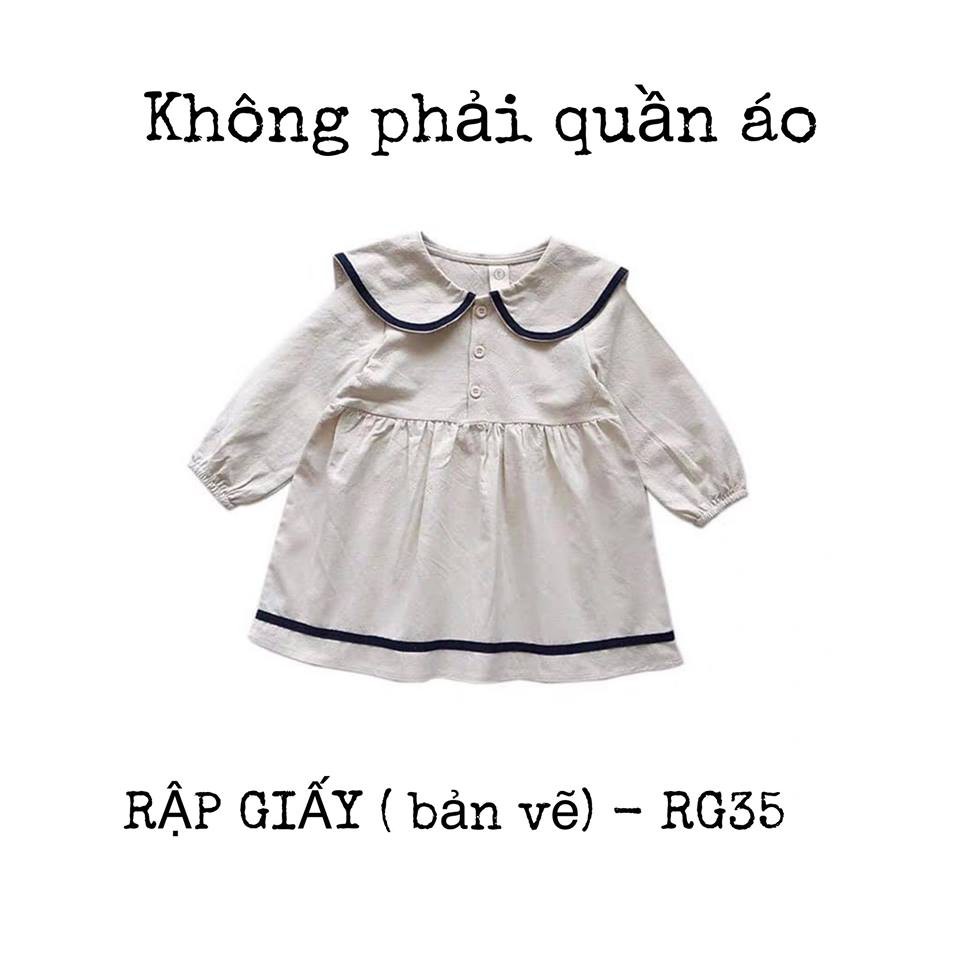 RẬP GIẤY( bản vẽ)_ RG35_ rập váy thuỷ thủ bé gái