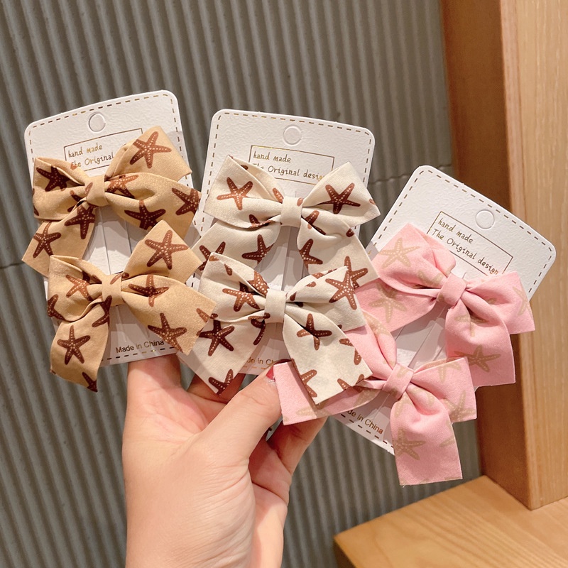 Set 2 Kẹp Tóc Hình Nơ Dễ Thương Phong Cách Hàn Quốc Thời Trang Cho Nữ