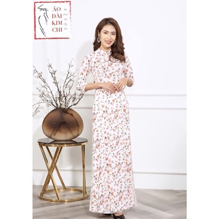 Set áo dài hoa nhí hàng cao cấp siêu xinh trẻ trung cho các nàng