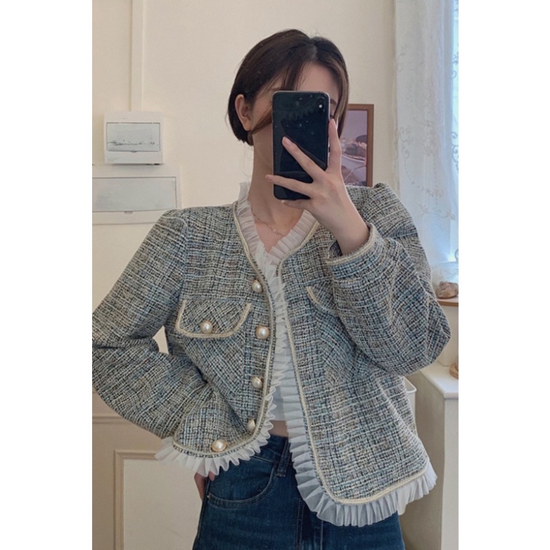 Áo dạ tweed phong cách tiểu thư thu đông 2021_ Hàng order | BigBuy360 - bigbuy360.vn