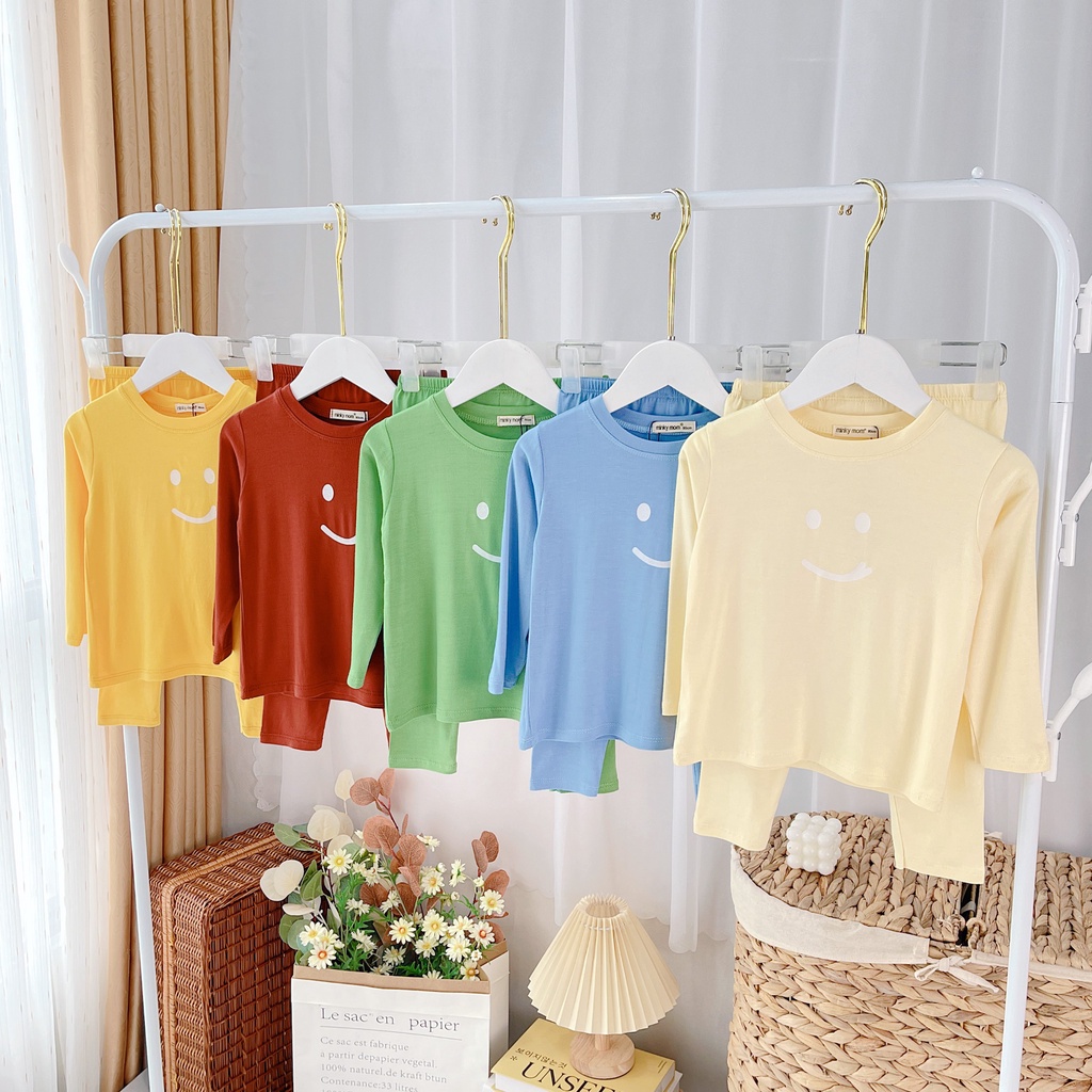 SALE BỘ DÀI TAY MẶT CƯỜI THUN LẠNH MINKY MOM CAO CẤP SIZE 10-24KG