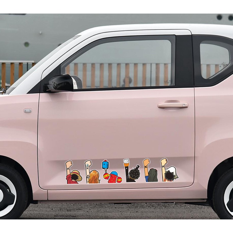 &quot;One Piece&quot; Luffy Phản quang Nhãn dán Roronoa Zoro Tony Tony Chopper Phim hoạt hình Cửa ô tô Kính chắn gió Decal Dán trang trí xe máy