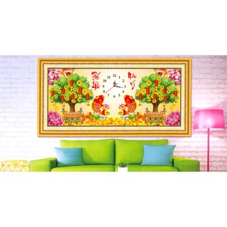 Tranh Đính Đá ABC 3D Đồng Hồ Tấn Lộc Như Ý YN2080 (KHÁCH TỰ ĐÍNH) KT:105X50CM