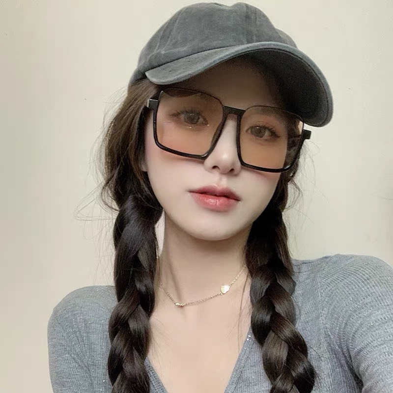 Kính mát nữ đi biển gọng đen Kính mắt gọng to phong cách Hàn Quốc