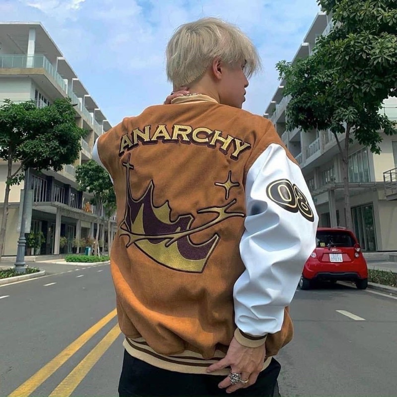 Áo khoác bóng chày bomber da lộn dạ 2 lớp L unisex ulzzang nam nữ