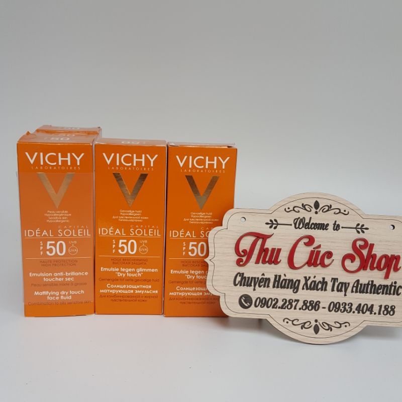 Kem chống nắng Vichy SPF50 không gây nhờn rít [HÀNG CHÍNH HÃNG PHÁP]