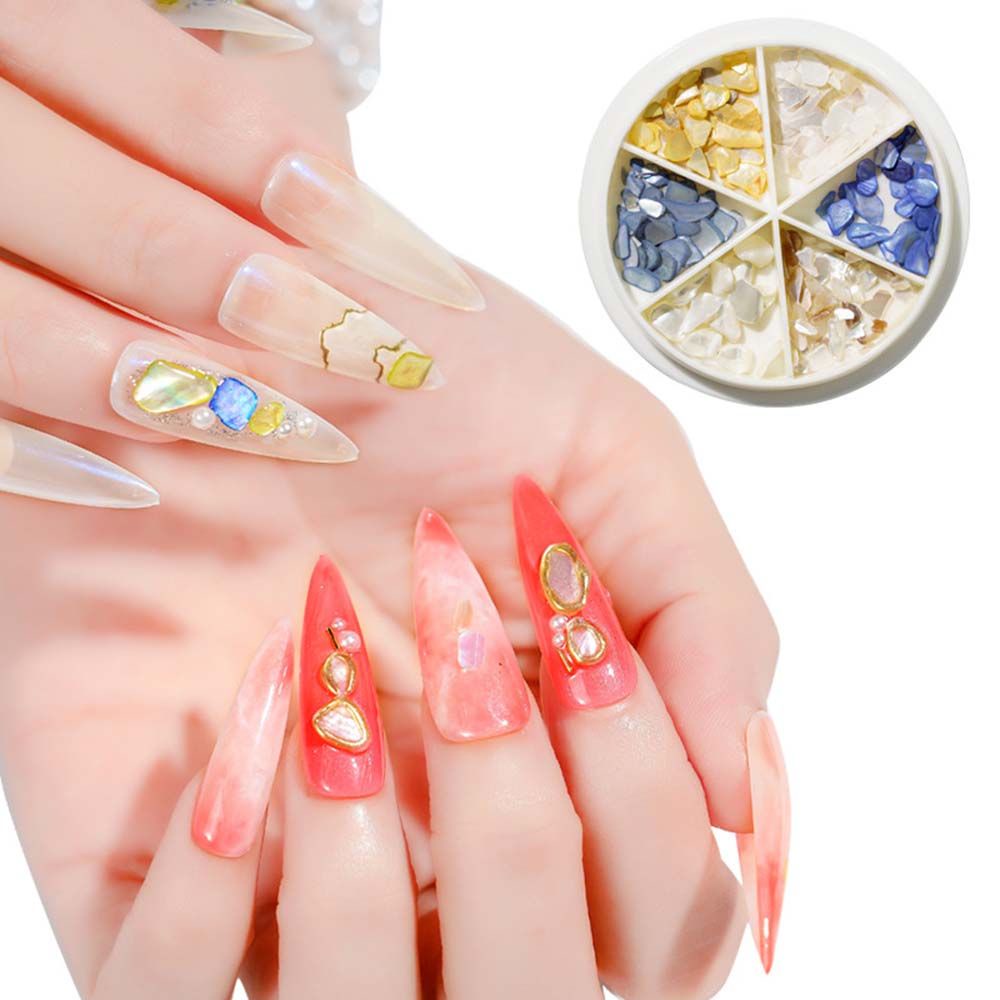 [Hàng mới về] Đá đính kiểu vỏ sò trang trí móng tay nghệ thuật màu kẹo xinh xắn