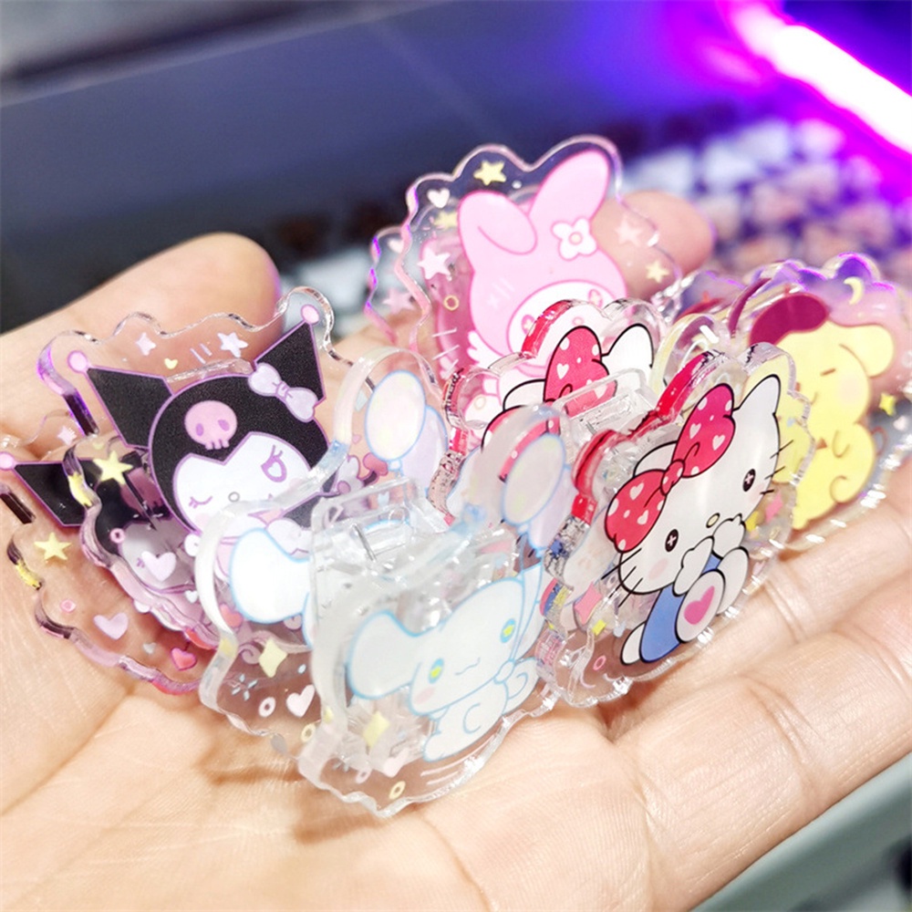 SANRIO Kẹp Giữ Giấy/Tài Liệu Bằng Acrylic Hình Melody Kuromi Hoạt Hình Cho Văn Phòng
