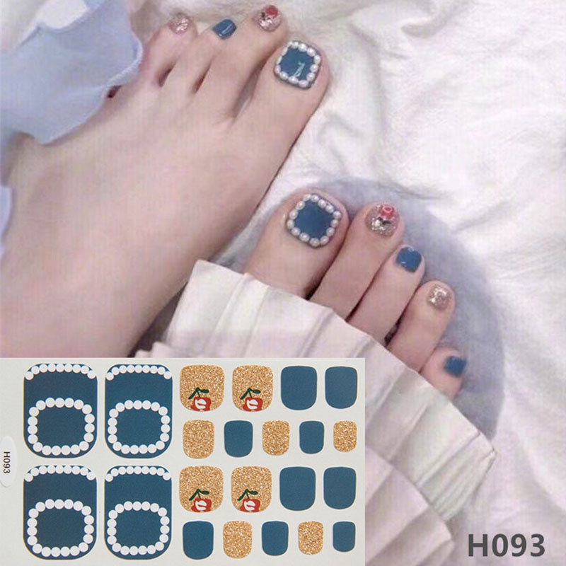 Set 24 móng chân giả phối đính đá nhiều phong cách lựa chọn