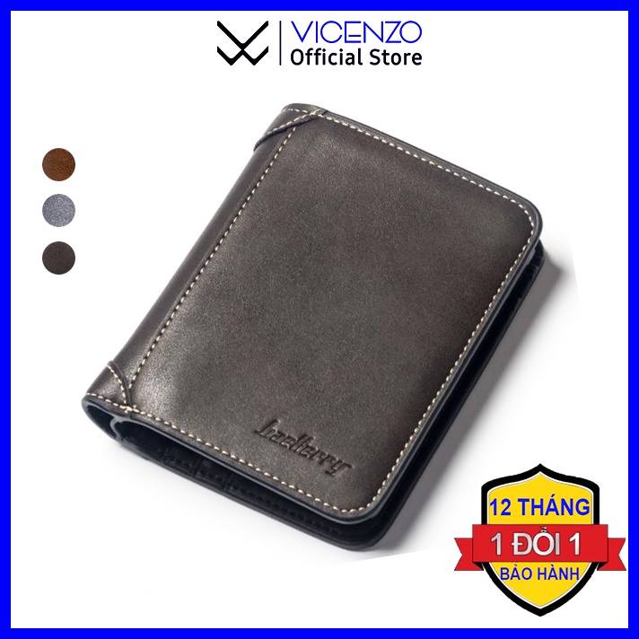 [Xả Kho] Ví Nam Mẫu Baellerry Da Mềm Cao Cấp, Bóp Da Nam  Xốp VICENZO Nhiều Mã Để Chọn