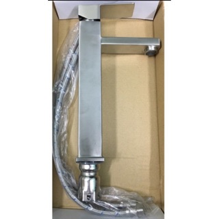 Vòi Lavabo 30 cm Vuông Nóng Lạnh Inox304 (BH 36 Tháng)