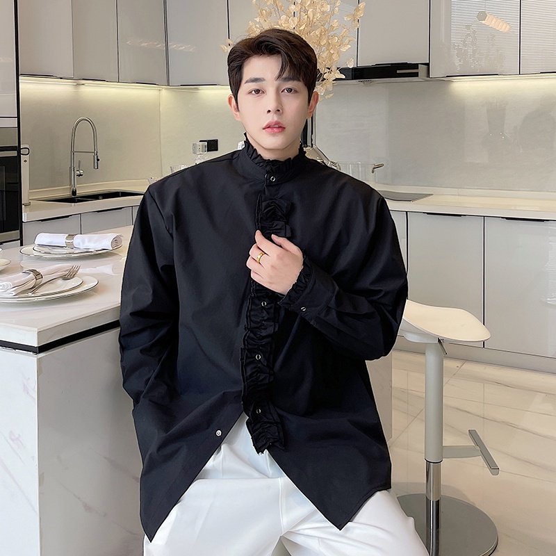 Áo Sơ Mi Nam Cổ Đứng Cột Dây Thời Trang Xuân 2022